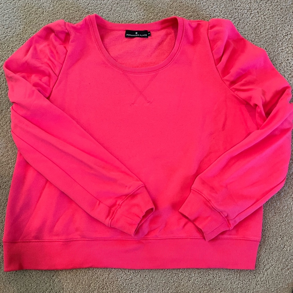 Pomander Place Pink Sweatshirt with puffed sleeves
